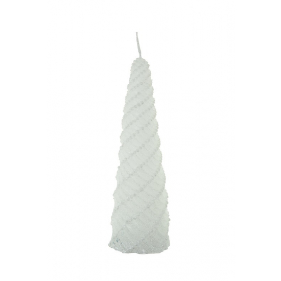Gyertya kúp spirálos 5*16cm fehér