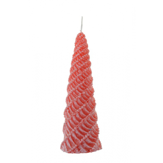 Gyertya kúp spirálos 5*16cm piros
