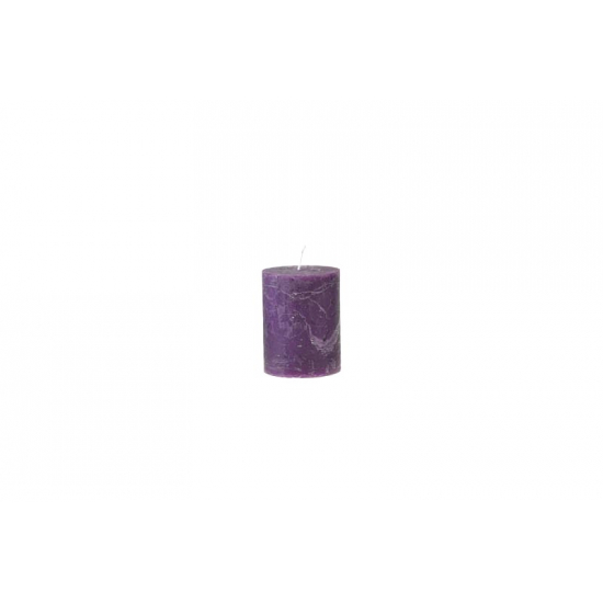 Gyertya rusztikus henger 7*10cm sötét lila