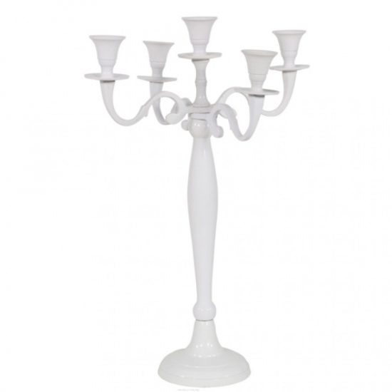 Gyertyatartó alumínium 42cm fehér