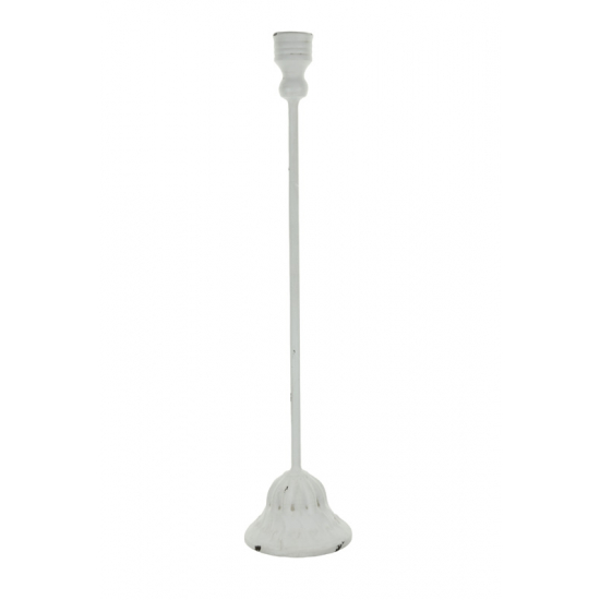 Gyertyatartó fém/üveg 8.7*8.7*32.5CM nagy fehér