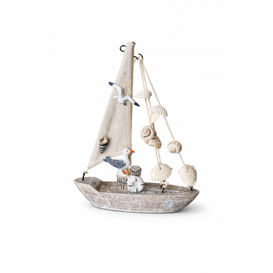 Hajó fa 19*24,5cm barna