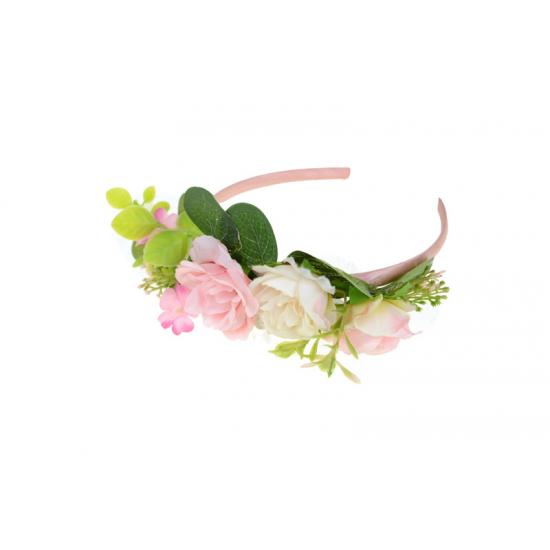 Hajpánt virágos 16cm rózsaszín