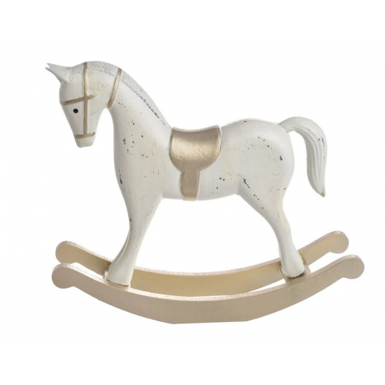 Figura hintaló fa 26,5x6,5x22cm fehér/arany