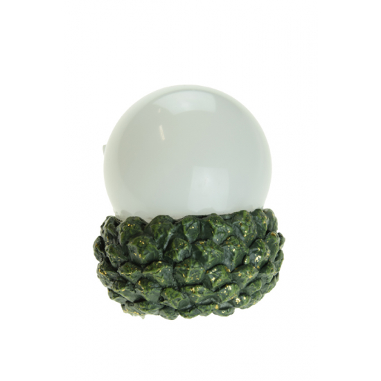 Hógömb poly 7.3*7.3*9cm LED-es zöld