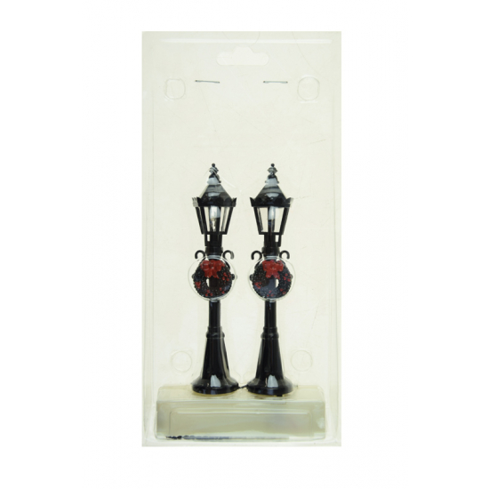 Kandeláber műanyag 12cm s/2 LED-es fekete