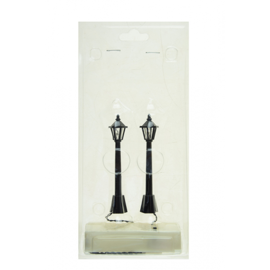 Kandeláber műanyag 9.2cm s/2 LED-es fekete