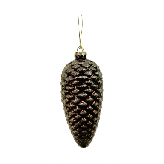 Karácsonyfa dísz toboz üveg 7*7*16cm barna