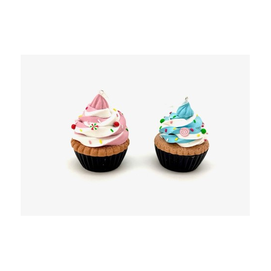 Karácsonyifa dísz cupcake műanyag 9cm több féle