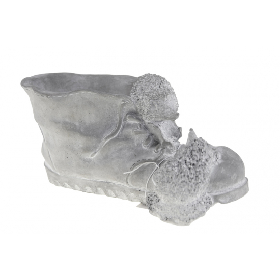 Kaspó cement bakancs 24*13*12cm sünikkel szürke