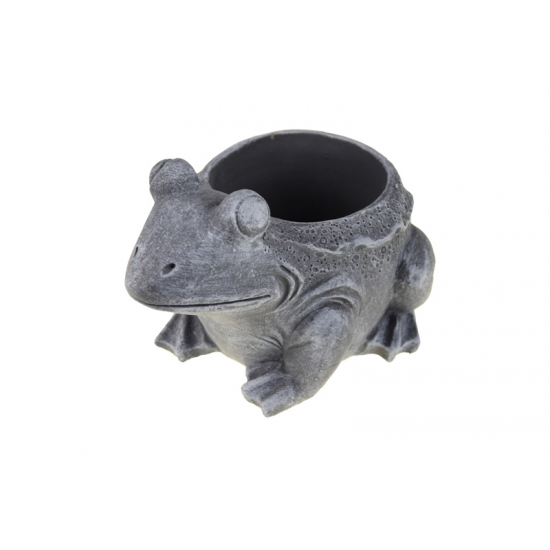 Kaspó cement béka 18x13.5x12.5cm s.szürke