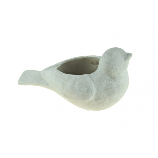 Kaspó cement madár 19x10x11.5cm szürke