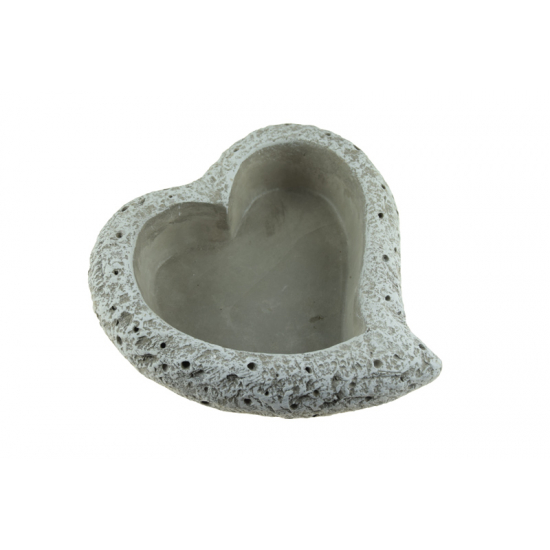 Kaspó cement szív 20x21x5.5cm szürke