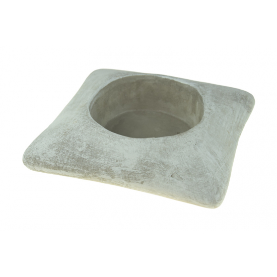 Kaspó cement szögletes 21x21x6cm szürke