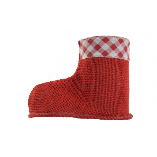 Kaspó csizma juta 7*10*15cm piros