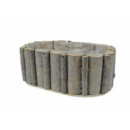 Kaspó fa darabolt 20x14x8 CM ovális kicsi