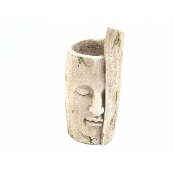 Kaspó kerámia fej 21,5X25,5X44,5CM magas natúr