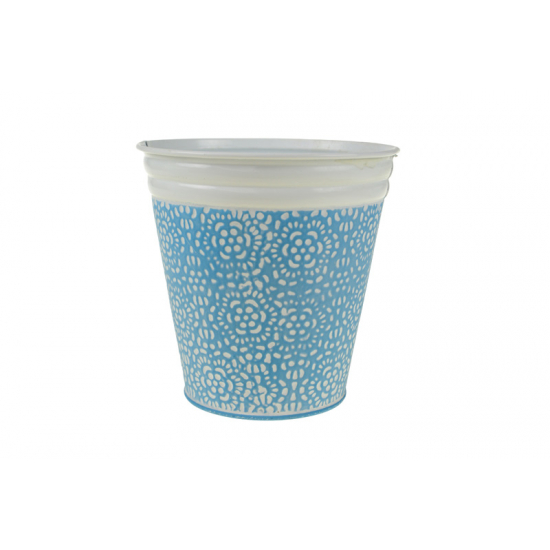 Kaspó fém mandala mintás 15/10*H15CM kék