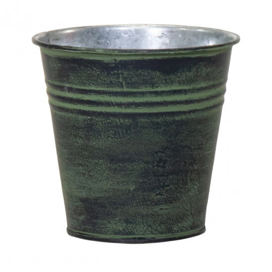 Kaspó fém 15cm antik zöld
