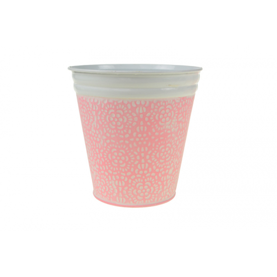 Kaspó fém mandala mintás 17/13*H14CM rózsaszín