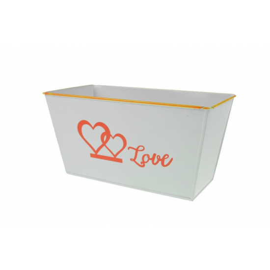 Kaspó fém 23*12*H12 CM szögletes LOVE felirattal