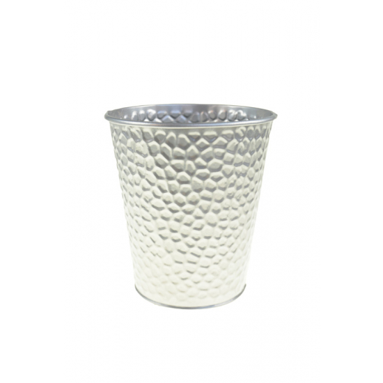 Kaspó fém D11.5 H12.8cm ezüst