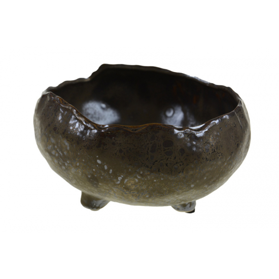 Kaspó fém D21cm 3lábú antik bronz
