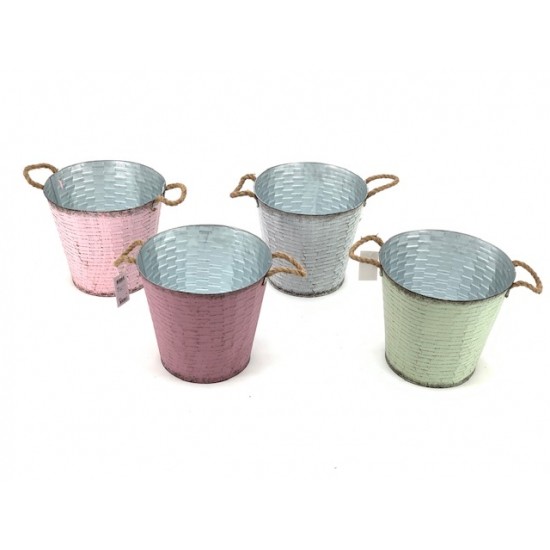 Kaspó fém D28XH25CM mintázott v.zöld