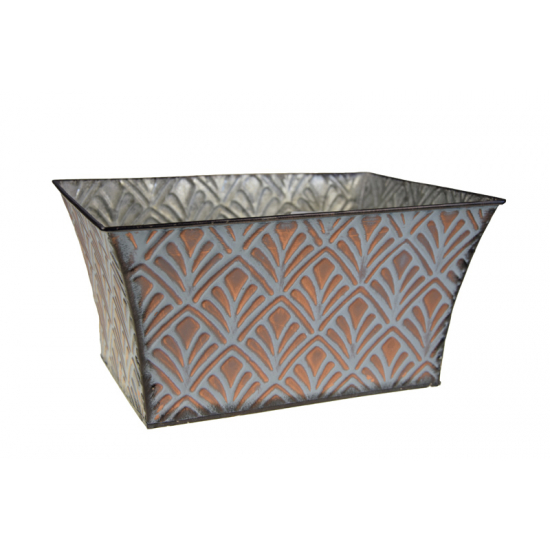Kaspó fém téglalap 27.5*20*14cm réz