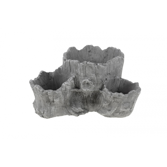 Kaspó hármas fatörzs cement 25*23*13cm szürke
