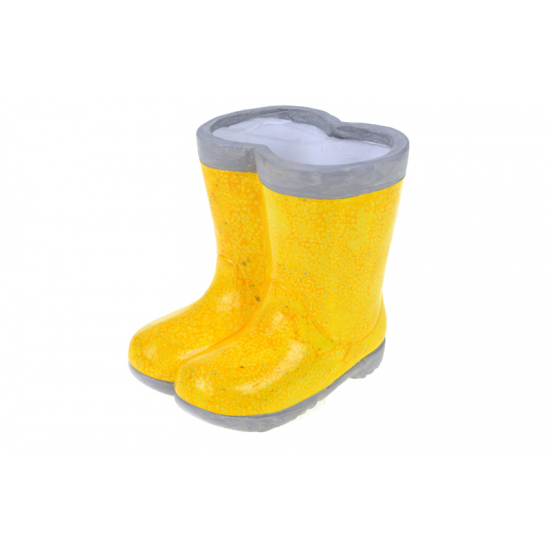 Kaspó kerámia csizmapár 12*15*14cm sárga