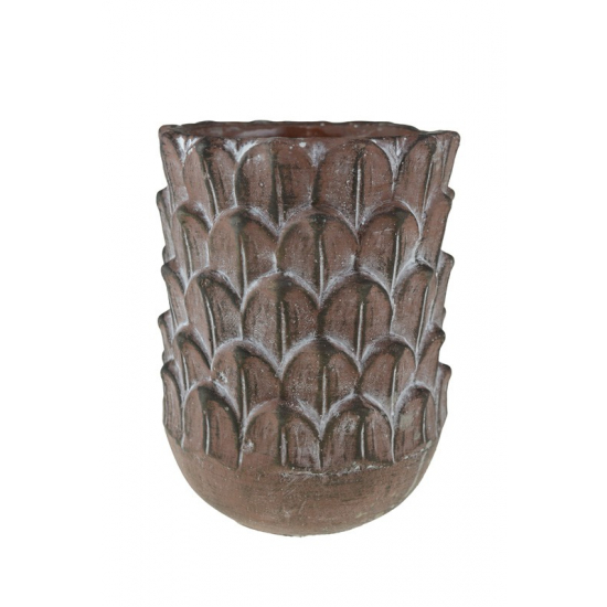 Kaspó kerámia D14*H18cm antik barna