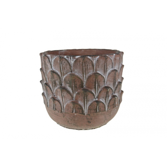 Kaspó kerámia D16*H14cm antik barna