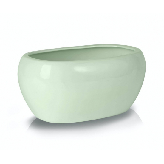 Kaspó kerámia ovális 27*17*17cm menta