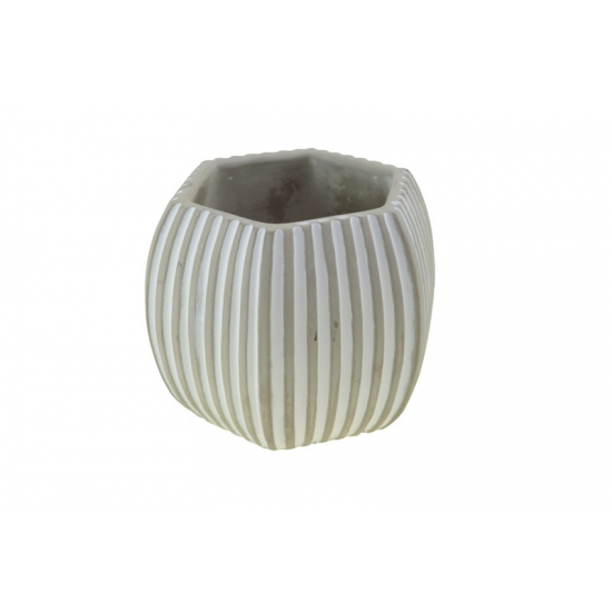 Kaspó kő 16 * 14.5 * 12cm csíkos szürke
