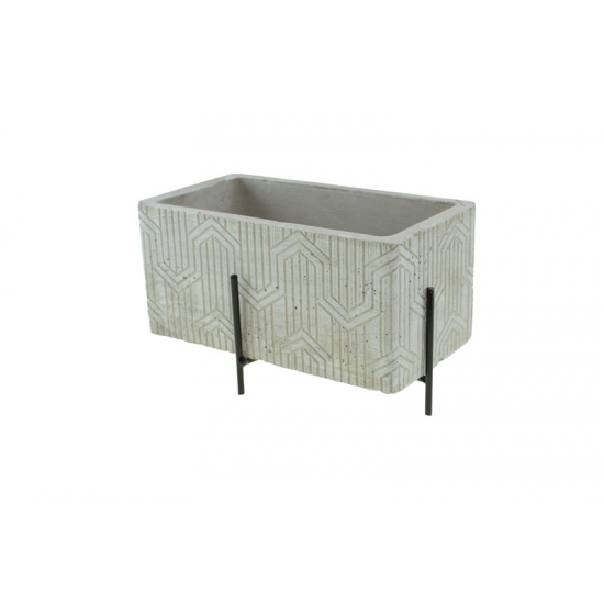 Kaspó kő 18,5*10,5*10cm mintás szürke