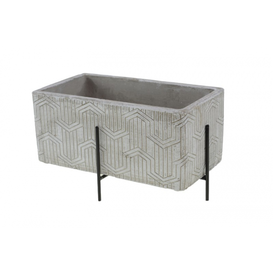 Kaspó kő 21,5*12,5*12cm mintás szürke