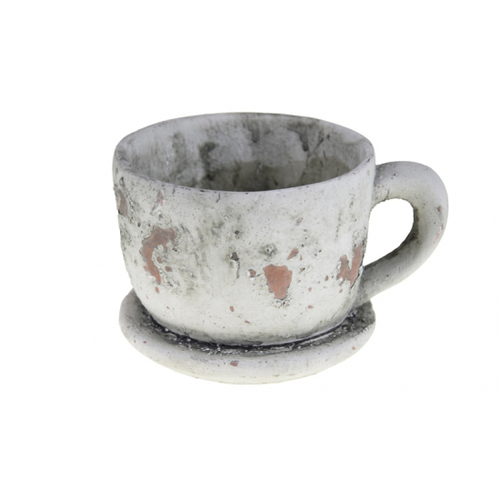 Kaspó kő bögre forma 16*13*10.5cm szürke