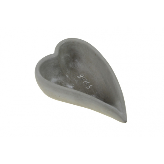 Kaspó kő francia szív 17.5 * 11 * 6cm sötét szürke