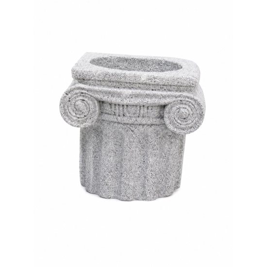Kaspó kő oszlop forma 19*18,5*17,8cm fehér