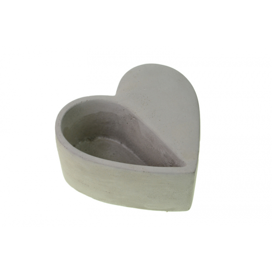 Kaspó kő szív 14*14*6cm szürke