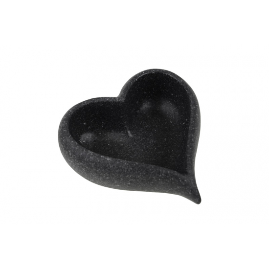 Kaspó kő szív 18 * 18 * 6.5cm fekete