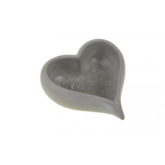 Kaspó kő szív 18 * 18 * 6.5cm sötét szürke