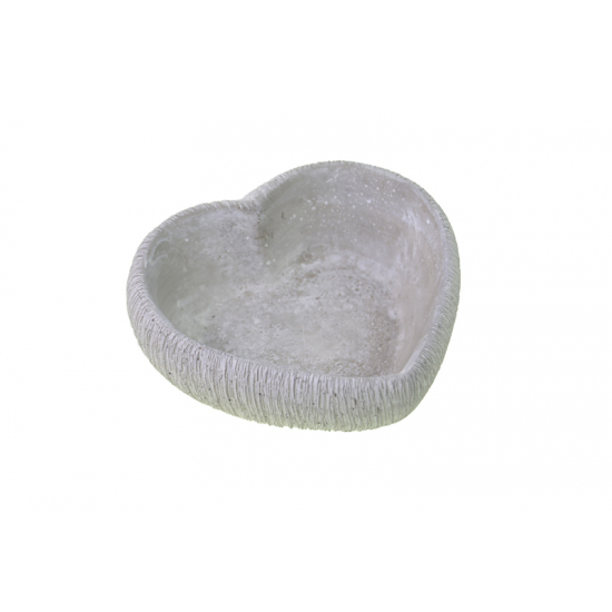 Kaspó kő szív 18*17*7cm szürke