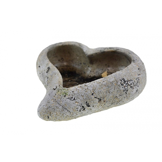 Kaspó kő szív forma 20*19*7cm szürke