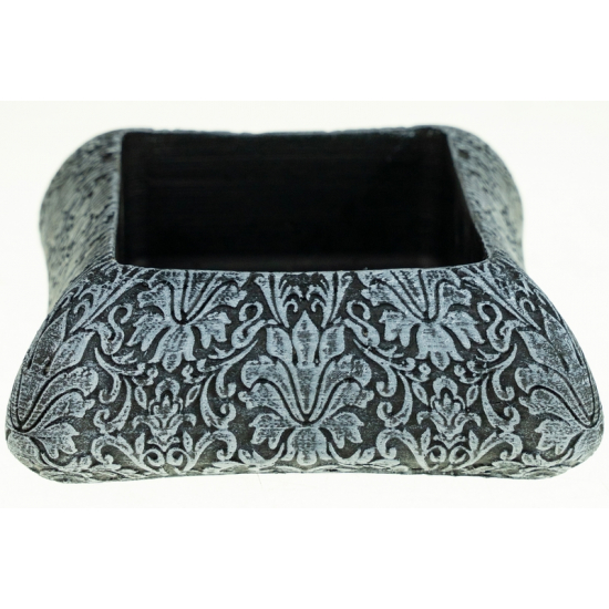 Kaspó kő téglalap 21x16.5x6cm sötét szürke