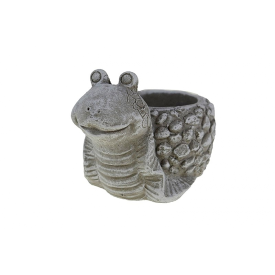 Kaspó kő teknős forma 12*9*9cm mosott fehér