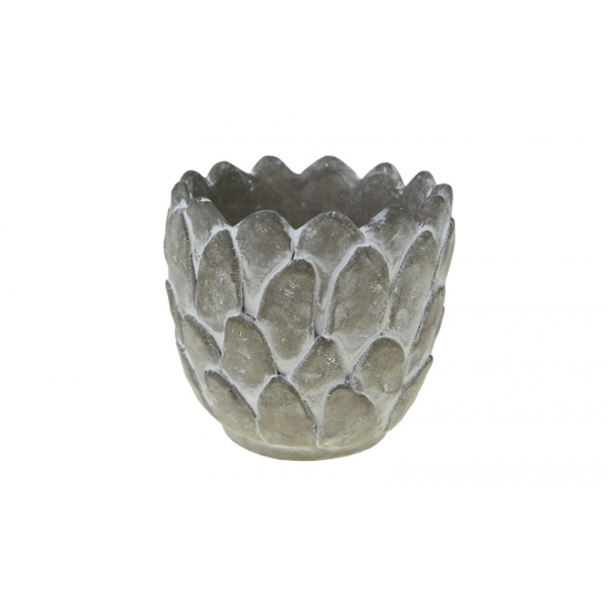 Kaspó kő virágszirmok 12 * 12 * 12cm szürke