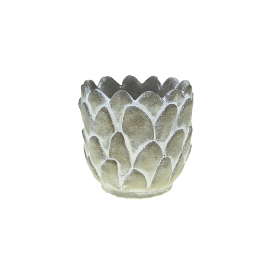 Kaspó kő virágszirmok 8.5 * 8.5 * 8cm szürke