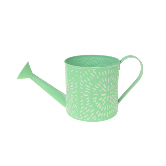 Kaspó fém locsolókanna D13H13cm mandala mintás zöld